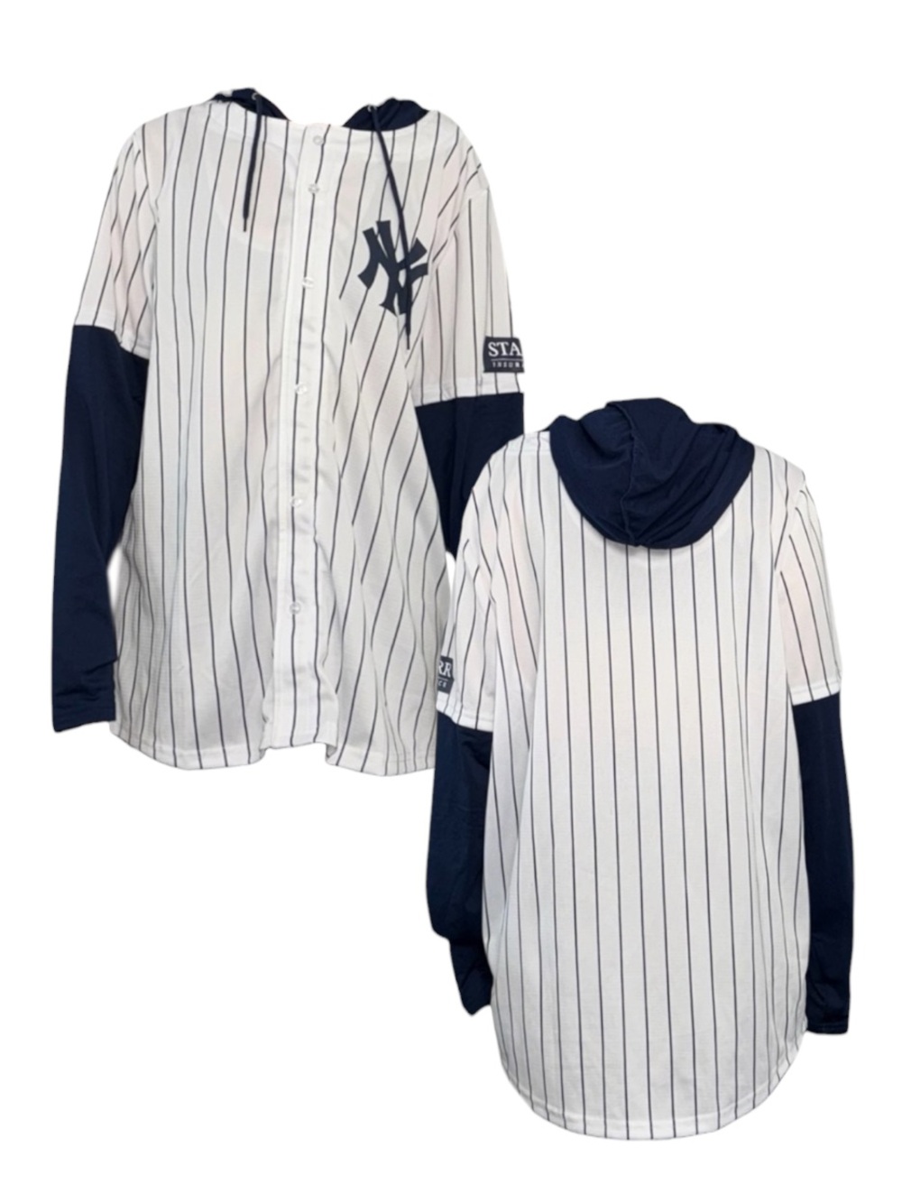 Men's Navy and White Striped Jersey